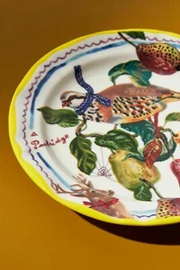 NIB  Anthropologie Nathalie Lete 12 Days of Christmas Plate Partridge in a Pear - Picture 1 of 3