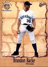 2001 Charleston River Dogs Multi-Ad #3 Brandon Backe Texas City TX Baseball Card