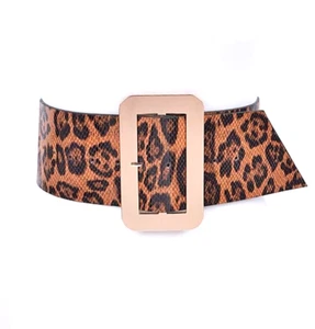BNWT Brand New Leopard Printed Fashion Wide Belt - Picture 1 of 4