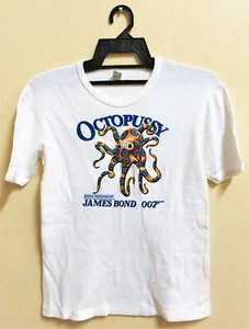 VINTAGE 80s 1983 JAMES BOND 007 OCTOPUSSY MOVIE FILM T-SHIRT ROGER MOORE - Picture 1 of 4