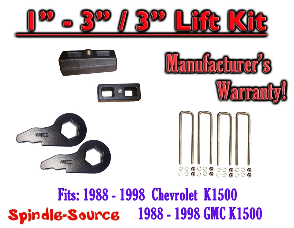 Nivel Torsión 3" LLAVES FORJADAS + 3" Bloques Traseros PARA 88 - 98 Chevrolet GMC K1500 Foto 1 de 1