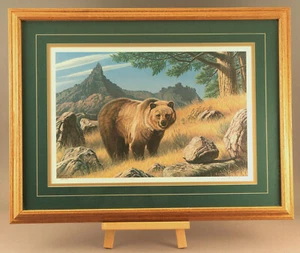 Rare Paul Krapf Matted Framed S/N 25x15 signed print 505/850 "Grizzly Country" - Picture 1 of 10