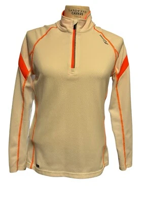Pullover para mujer Saucony Top para correr mediano 1/4 cremallera cuello falso agujeros para el pulgar Foto 1 de 4