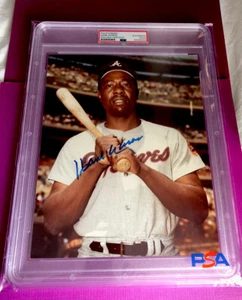 Hank Aaron Signed 8x10 Color Photo - PSA/DNA Authentic - Atlanta Braves - Picture 1 of 6