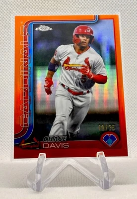 2025 Topps Pro Debut Chase Davis Chrome Insert Orange Refractor 13/25 #PDC-154 - Image 1 of 3