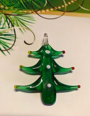 ADORABLES Y ÚNICOS COLGANTES DE CRISTAL DE MURANO ÁRBOL DE NAVIDAD BOLAS ROJAS/AMARILLAS/BLANCAS Foto 1 de 2