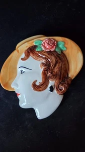 Wandrelief Moorkeramik Chelsea Werke Art Deco Thema Gesicht - Bild 1 von 2