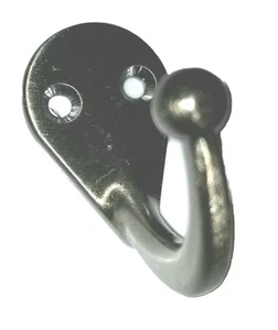 Abrigo Stanley, ganchos para sombrero. Latón cepillado tono plata. 2 tamaños, 1 punta y 2 puntas. - Imagen 1 de 6