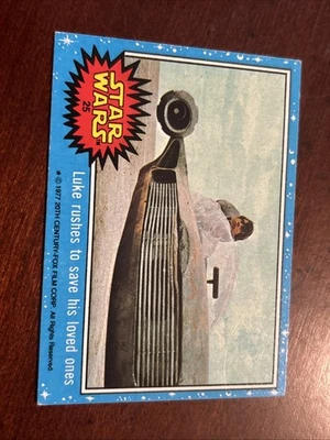 1977 Topps Star Wars Blue Series 1 Card #25 Luke rushes to save his loved ones - Image 1 of 4