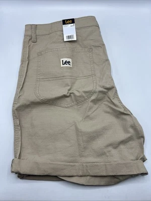 Lee Oxford Tan Short Women's Size 18 Khaki Ultra Lux Mid Rise Button Shorts New - Image 1 of 4