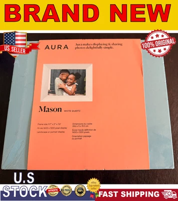 Aura Mason White Quartz | WiFi Digital Picture Frame | Photos from Your Phone - Image 1 of 2