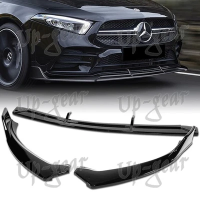 Alerón de parachoques delantero pintado negro AMG W177 2019-2023 para Mercedes-Benz Clase A Foto 1 de 4