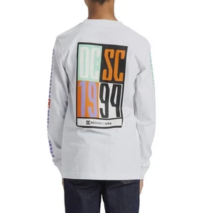 DC Shoes Kids Sportster Long Sleeve Crew Neck Cotton Top Graphic Tee T-Shirt - Picture 1 of 26