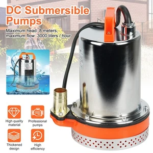 DC 12V 3000L/H Submersible Dirty Water Pump Sump Flooding Pond Swimming Pool 8M - Picture 1 of 24