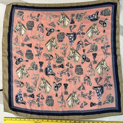 Bufanda de seda ecuestre rosa azul silla de montar caballo broca brida doma jersey Foto 1 de 4