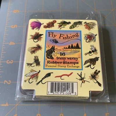 Vintage 1995 Set 16 PSX  Designs Fly Fishing Lures Rubber Stamps NIB - Image 1 of 4