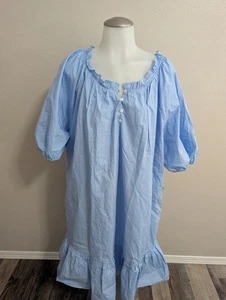 NWT Tuckernuck Hyacinth House Light Blue Mini Gwyn Dress Puff Sleeve XXL - Picture 1 of 8