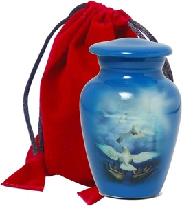 Small Cremation Urns for Funeral Remains Ashes Adult Male Female - Serenity Dove - Picture 1 of 12