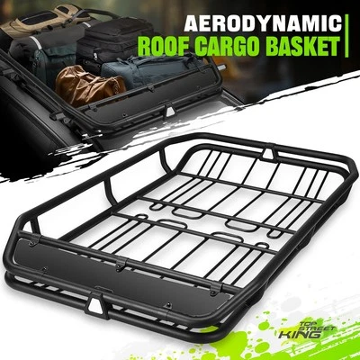 68"x 41"x 8" 150Lbs Capacity Textured Cargo Basket Fit Vehicles with Crossbars - Imagem 1 de 4