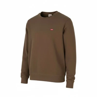 LEVI'S Standard Fit Men Sweatshirt XS Brown Crew Neck Patch Logo Cotton Pullover - Image 1 of 4