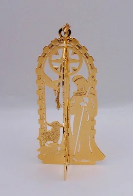 Danbury Mint 1987 NATIVITY Scene Christmas Ornament 23k Gold Plate H85 - Image 1 of 4