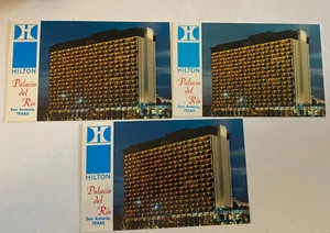 3 Postcards San Antonio, Texas Palacio Del Rio Hilton Hotel Night View 1960s Vtg - Picture 1 of 7