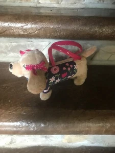 Girls Gymboree sleepy eye Dog Purse hot pink straps zipper closure EUC - Picture 1 of 3