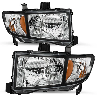 Par de faros negros para Honda Ridgeline 2006-2014 06-14 Foto 1 de 4