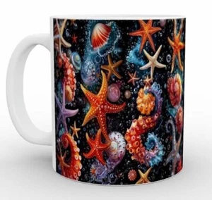 Sensational Sea Life - Mug Set, Starfish Bubbles Ocean Marine Aquatic Underwater - Picture 1 of 12