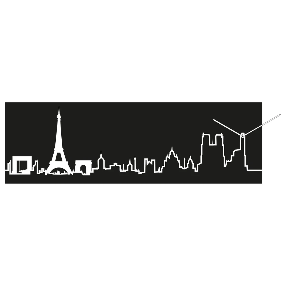 Progetti Orologio da parete con pannello in legno Parigi Skyline Legno   Nero - Immagine 1 di 1