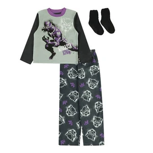 Black Panther Warrior King 3-Piece Youth Pajama Set Grey - Picture 1 of 1