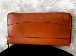 Vintage Ralph Lauren Women’s Wallet Brown Leather 7” X 3 1/2 “ - Picture 1 of 11