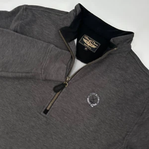 Straight Down Golf Sweater Mens Medium Gray Performance Mock Neck Quarter Zipper - Picture 1 of 11