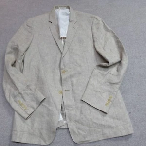 Todd Snyder Sport Coat 44L Beige Half Lined Linen Herringbone Mayfair - Picture 1 of 14