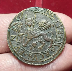 #77-118 ~ Token / Jeton - Nuremberg - Jeton de compte au lion de Saint-Marc RARE - Picture 1 of 3