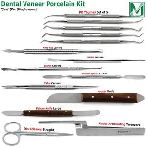 Dental Veneer Porzellan Set Wachsmodellierinstrumente Zahle, Beale, Vehe Schnitzer - Bild 1 von 11