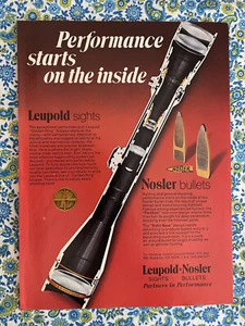 Vintage 1976 Leupold Hunting Sights Scopes Print Ad Nosler Bullets Ad Only - Picture 1 of 7
