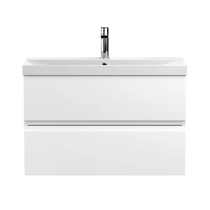 Hudson Reed Urban Wall Hung 2-Drawer Vanity Unit Basin 3 Satin White 800mm