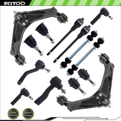 14pcs Front Control Arms Tie Rod Ends For Hummer H2 Sierra Silverado 2500 3500 — 第 1/4 张图片