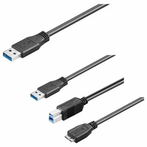 Kabel USB 3.0 A Stecker - B Stecker - Micro B Adapterkabel Datenkabel - Bild 1 von 4
