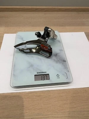 NEW Shimano XT FD-M737 Front Derailleur MTB 3x8s Top Pull 28.6mm High Clamp NOS - Image 1 of 4