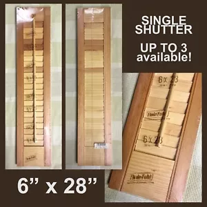 1 Wood Shutter Panel 6x28 Movable Louver Unfinished Pine Narrow Slat Plantation - Picture 1 of 1