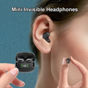 Invisible Earbuds Wireless Bluetooth Mini Ear Buds Tiny Earphones Gaming Earbuds - Picture 1 of 27
