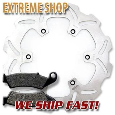 Kawasaki Front Stainless Steel Brake Rotor + Pads KLX 400 SR R (2003-2004) NEW - Image 1 of 2