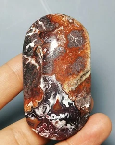 Natural Hermosa Mexicana Encaje Loco Ágata Geoda Cristal Esfera Curativa Palma - Imagen 1 de 11