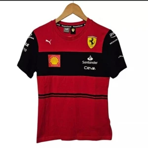 Puma Ferrari Shirt Mens Red Black Essere Scuderia F1 Formula 1 Racing Rayban S - Picture 1 of 5