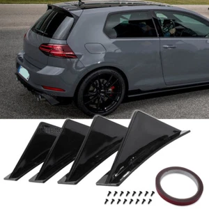 Rear Bumper Diffuser Lip Spoiler Splitter Shark Fins For VW Golf MK7 MK6 MK5 MK3 - Picture 1 of 14