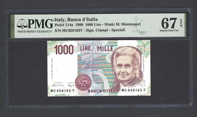 Italy 1000 Lire 1990 P114a Uncirculated Grade 67 - Image 1 of 2