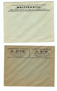 JUDAICA LATVIA 2 STATIONERY  LOGO ENVELOPES COVERS JEWISH ARCHIVE CIRCA 1930s - Picture 1 of 1