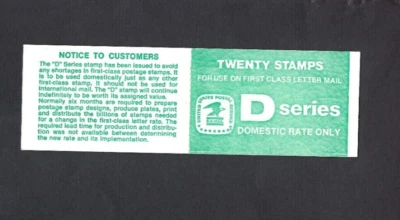 US Stamp Booklet of 20 Scott# BK143 (2113a) 22c 1985 D Rate  P#1 VF MNH - Image 1 of 2